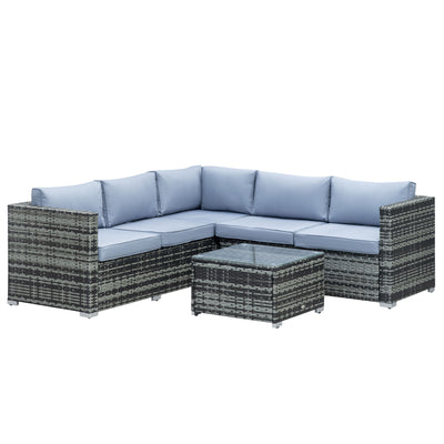 Outsunny Four-Piece Rattan Sofa Set - Grey 