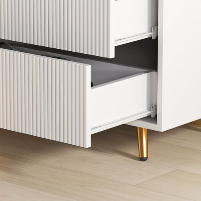 HOMCOM Elegant Four-Drawer Bedside Table - White 