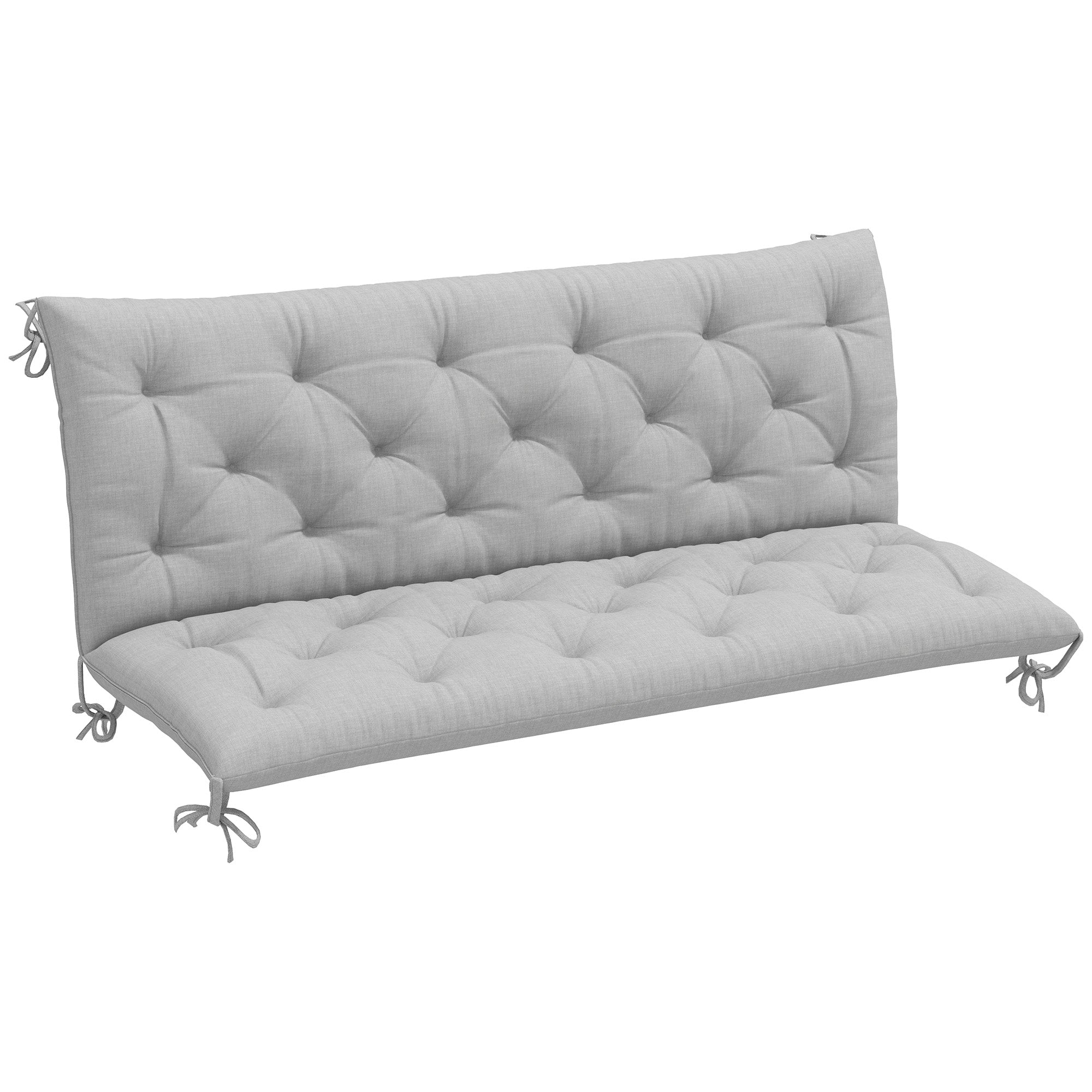 Outsunny Three-Seater Bench Cushion - Light Grey 