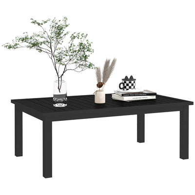 Outsunny 100cm x 60cm Aluminium Outdoor Coffee Table - Black 