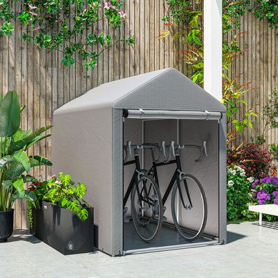 Outsunny 179 x 120cm Temporary Garden Shed, with Accessories - Light Grey 