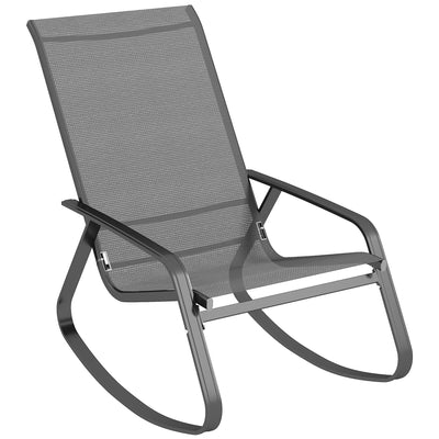 Outsunny Rocking Garden Chair - Grey 