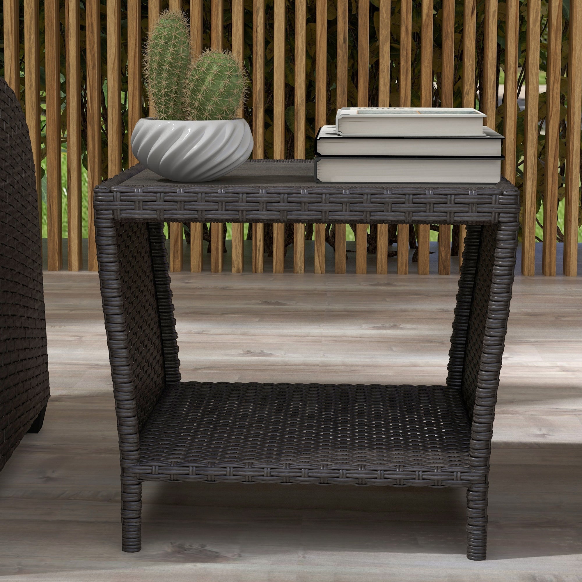 Outsunny 5-Piece Rattan Patio Reclining Chair Set with Footstools, Coffee Table, Cushions, for Outdoor Garden, Brown 