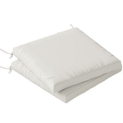 Outsunny Outdoor Seat Cushions Set of 2 with Ties, Waterproof Garden Seat Pads, Cream White 