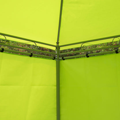 Outsunny 3 x 3(m) Garden Gazebo, Outdoor Gazebo Canopy Shelter with Curtains and Steel Frame for Lawn, Yard and Deck, Green 