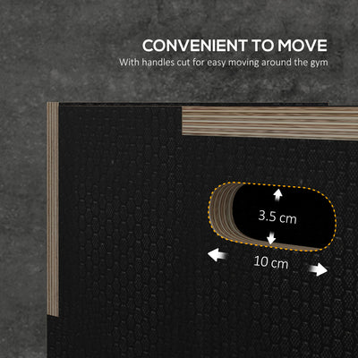 SPORTNOW Multi-Faceted Jump Box, Wooden Step Up Box, for Home, Gym, Exercise, 41/51/61cm - Black 