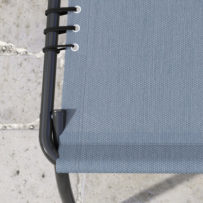 Outsunny Set of Two Folding Sun Loungers, with Four-Position Backs - Grey 