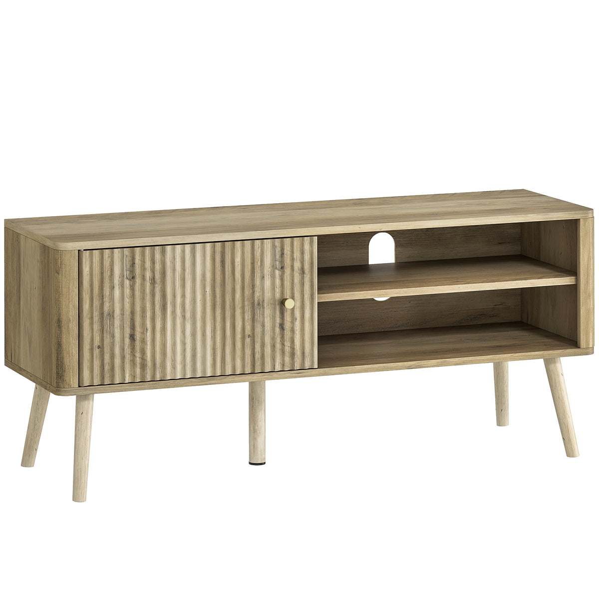 HOMCOM TV Stand Cabinet for TVs up to 55" - Oak