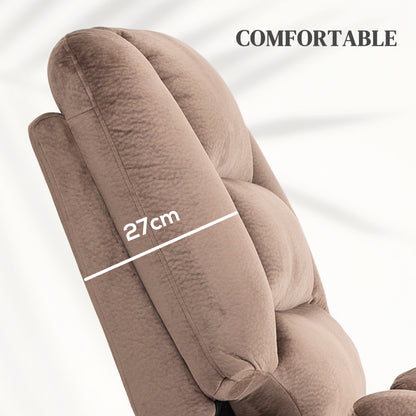 HOMCOM Velvet-Feel Electric Lift-and-Recline Massage Armchair, with Remote - Brown