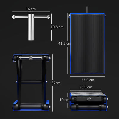 DURHAND 500KG Motorcycle Lift Scissor Jack, Height Adjustable Motorbike Stand with Anti-Slip Wide Deck, Heavy Duty Steel Motorbike Repair Lift Hoist Stand for Home Garage, Blue 