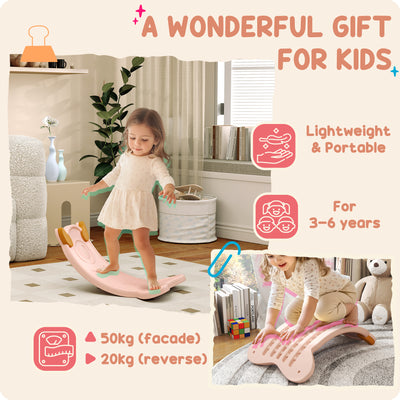 AIYAPLAY Balance Board for Kids Balance Training & Sensory Play, Pink 