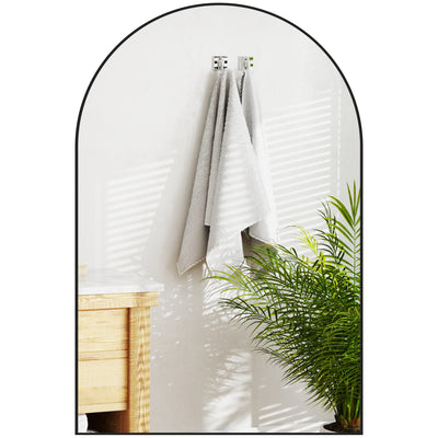 HOMCOM 60 x 90cm Arched Home Mirror - Black 