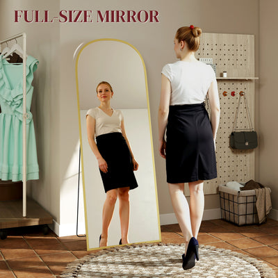 HOMCOM 165cm Aluminium Frame Standing Mirror - Gold 