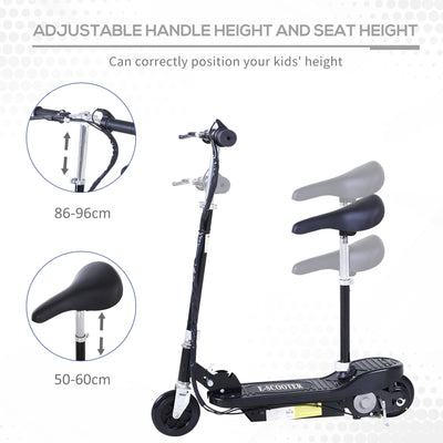HOMCOM Outdoor Ride On Powered Scooter 120W Motor Bike 2 x 12V Battery - Black 