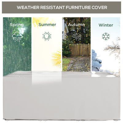 Outsunny 600D Oxford Patio Set Cover Outdoor Garden Rattan Furniture Protection Cover Protector Waterproof Anti-UV, Grey, 210 x 140 x 80cm 