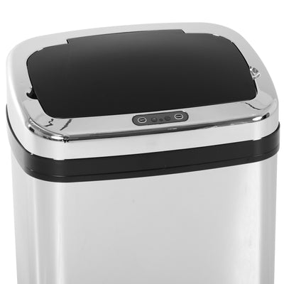 HOMCOM 30L Stainless Steel Motion Sensor Lid Bin - Silver Tone 