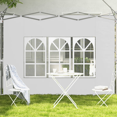 Outsunny Gazebo Side Panels, Sides Replacement with Window for 3x3(m) or 3x4m Pop Up Gazebo, 2 Pack, White 