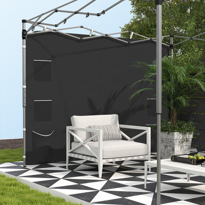 Outsunny 195 x 295cm Replacement Gazebo Sidewall - Black 