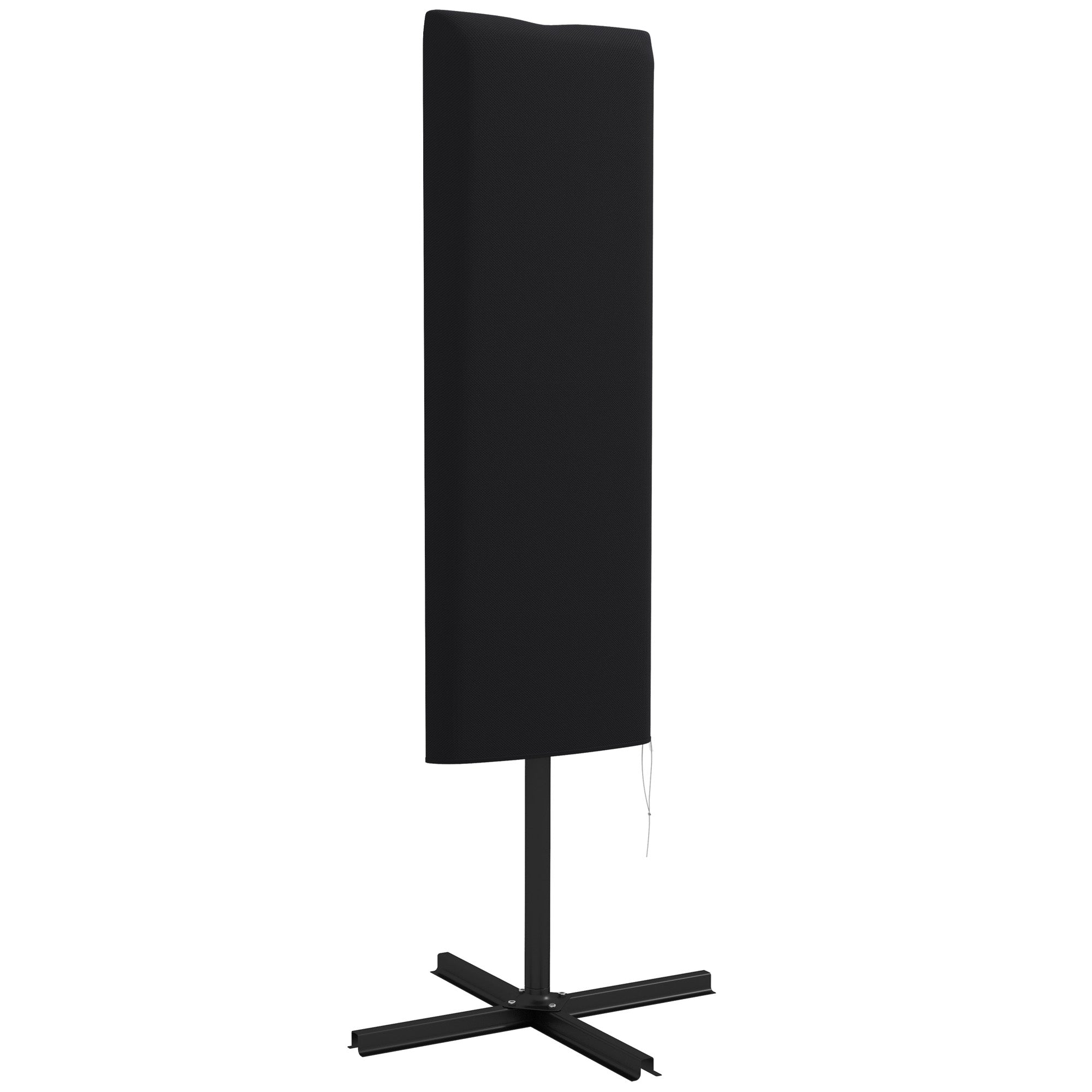 Outsunny Garden Parasol Cover, Outdoor Patio Umbrella Protector Weatherproof Garden Patio with Rod, Zipper for 2-4m Parasol, \'ce\'a660 x 160cm, Black