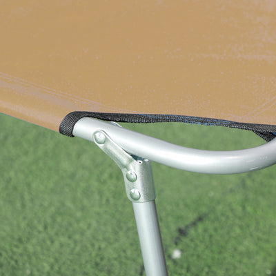 Outsunny Sun Lounger, with Adjustable Face Canopy - Brown 