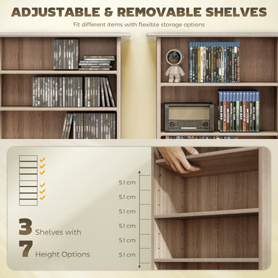 HOMCOM 360 CD Storage Unit - Natural Wood Finish 