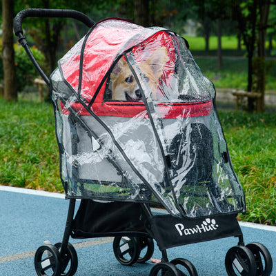 PawHut Rain Cover for Dog Pram Stroller, with Front and Rear Entry 