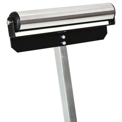 HOMCOM Folding Roller Stand, Material Support Pedestal with Ball Bearing Roller Height Adjustable Portable, Metal Construction, Black 