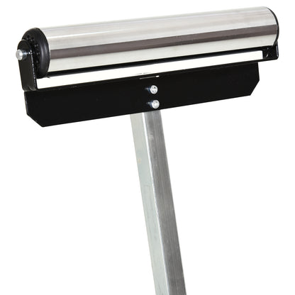 HOMCOM Folding Roller Stand, Material Support Pedestal with Ball Bearing Roller Height Adjustable Portable, Metal Construction, Black 