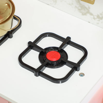 AIYAPLAY Kitchen Playset with Pretend Play Cooking Accessories, Play Kitchen with Oven, Microwave and Sink, Pink 