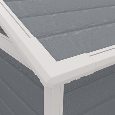 Outsunny 6'x4.5' Garden Storage Shed, Lockable Garden Shed with Double Doors, Window, Vent and Plastic Roof, Grey 