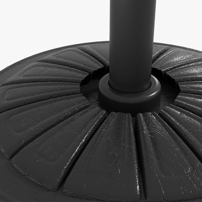 Outsunny Umbrella Base, Heavy Duty Concrete Base Holder with Steel Pole, Round Parasol Stand for Patio, Outdoor, Garden, Black 