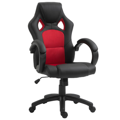 Vinsetto High-Back Office Chair Faux Leather Swivel Computer Desk Chair for Home Office with Wheels Armrests Black 