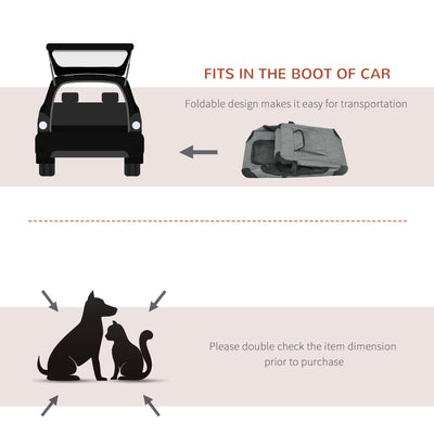PawHut Oxford Fabric Folding Pet Carrier Bag Grey 