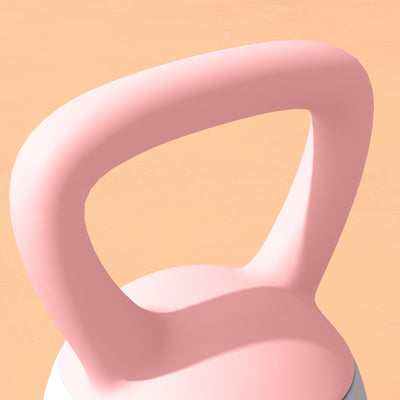 SPORTNOW 4KG Soft Kettlebell, Kettlebell with Non-Slip Handle for Home Gym, Weight Lifting, Strength Training, Pink/Grey 