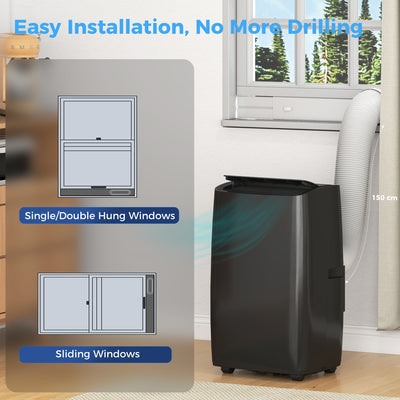 HOMCOM Portable Air Conditioner 12000 BTU, 4-in-1 Air Conditioning Unit, Dehumidifier, Cooling, Fan, Sleep Mode with 2 Speeds 