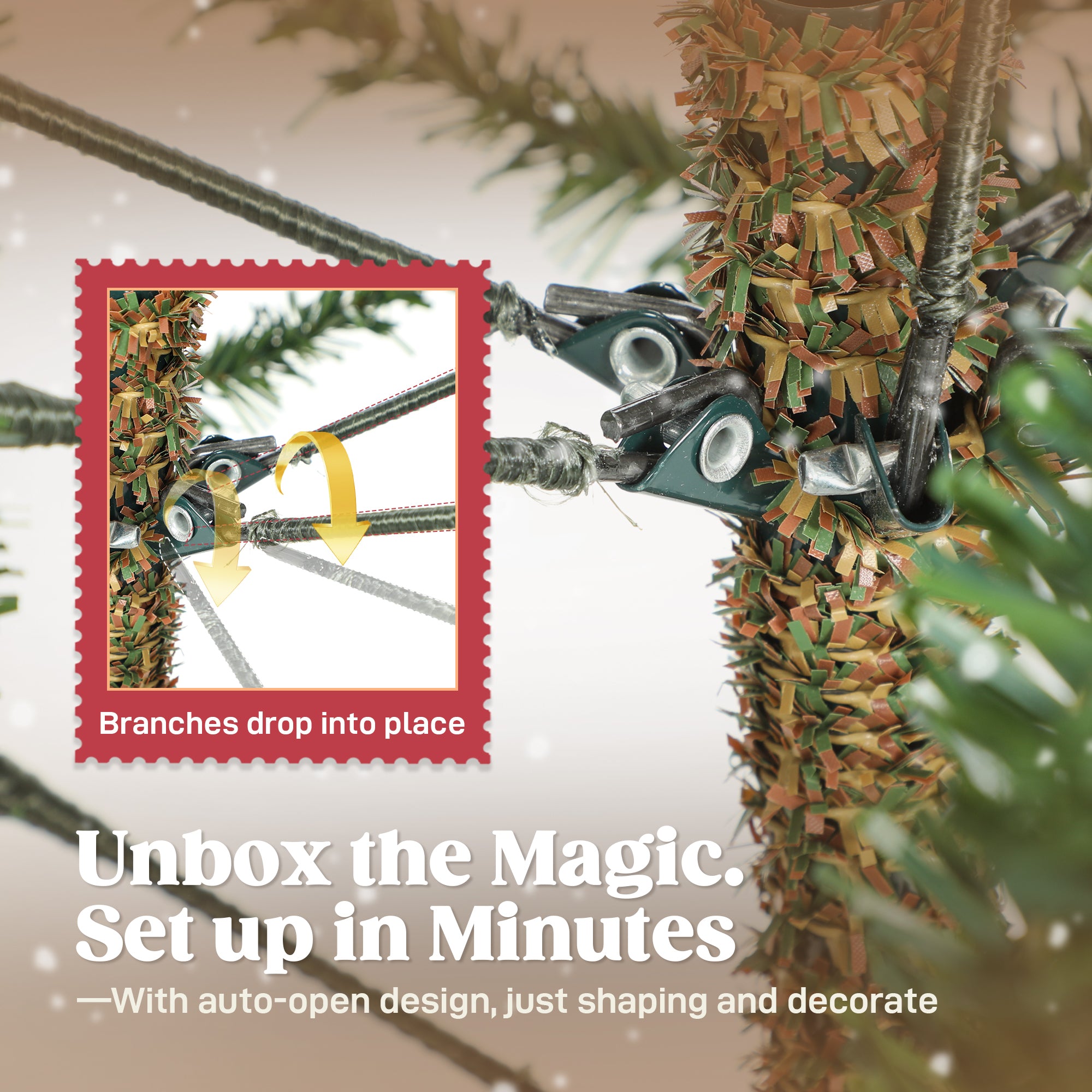 HOMCOM 7 ft Full Spruce Christmas Tree with Realistic Dense Tips, Easy Assembly - Green