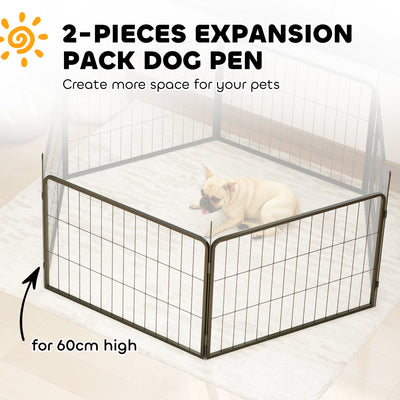 PawHut 2 Piece Dog Pen Expansion Pack for 60cm High Pet Playpen with 3 Stakes, for Small Dogs 