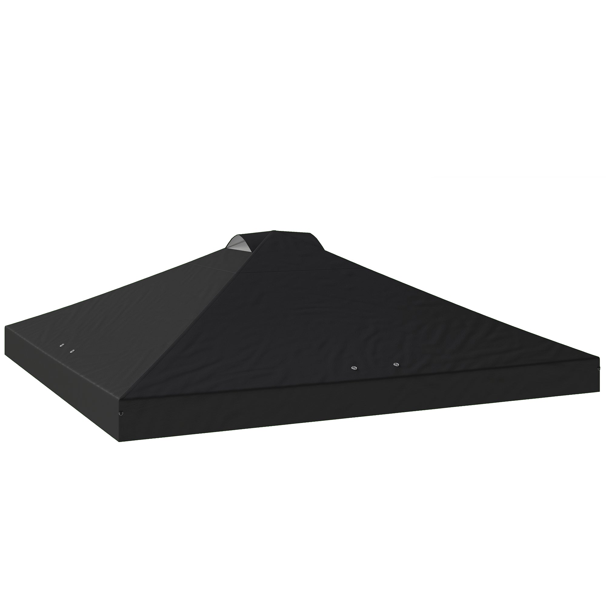 Outsunny gazebo roof replacement UV50+ Waterproof Pop Up Canopy Cover with 8 Drainage Holes 3 x 3 m Black 