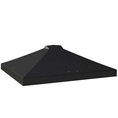 Outsunny gazebo roof replacement UV50+ Waterproof Pop Up Canopy Cover with 8 Drainage Holes 3 x 3 m Black 