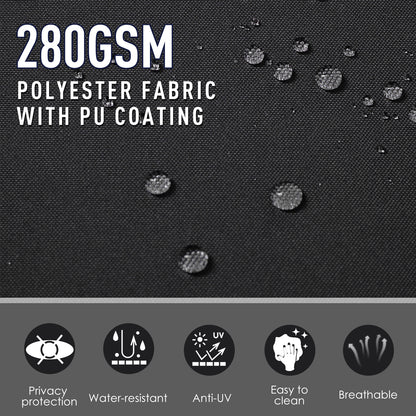 Outsunny 600 x 180 cm (HxL) Retractable Awning Double Canopy Side Privacy Protection Sun Shade Side Blind w/ Steel Frame Versatile Use In Garden Patio - Black 