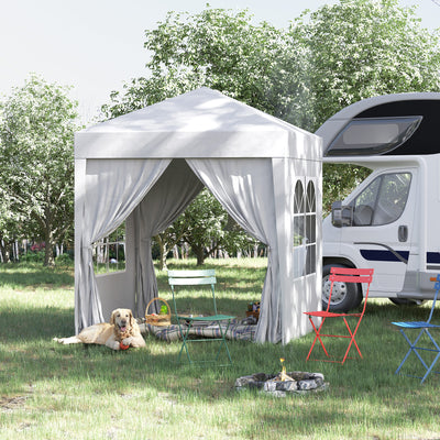 Outsunny Pop Up Gazebo Canopy, size (2 x2m)-White 