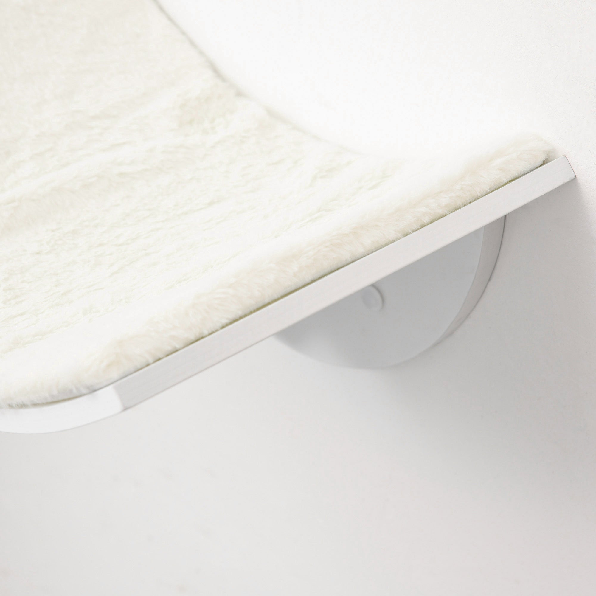 PawHut Wood Cat Shelves Wall-Mounted Shelter Curved Kitten Bed Cat Perch Climber Cat Furniture 41 x 28 x 21cm White 