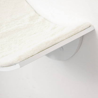 PawHut Wood Cat Shelves Wall-Mounted Shelter Curved Kitten Bed Cat Perch Climber Cat Furniture 41 x 28 x 21cm White 