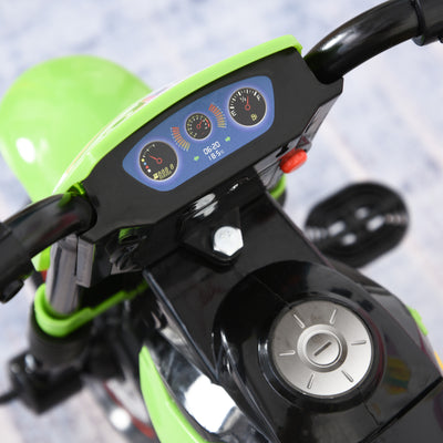 HOMCOM Toddler Pedal Motorcycle Kids Ride On Tricycle Early Learning w/ Music Lights Handlebar Stickers Exercise Boys Girls Gift for Kids 18 - 36 Months Green 