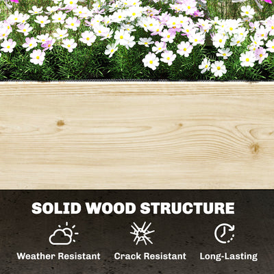 Outsunny Raised Garden Bed 2-Tier Stepped Design Planter Box with Trellis for Climbing Plants 108x62x120 cm 