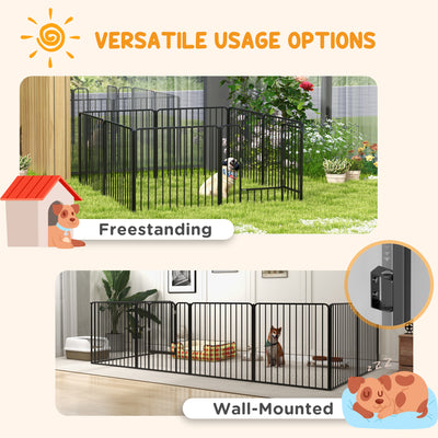PawHut 80cm 8 Panels Heavy Duty Dog Pen, Pet Playpen for Indoors, Outdoors, Small, Medium Dogs 