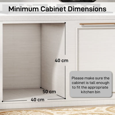 HOMCOM Pull Out Bin, Under Sink Bin - 2 Removable Compartments (15L Each) for 400mm Cabinets, Light Grey 