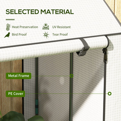 Outsunny Mini Greenhouse with 4 Wire Shelves, Portable Tomato Greenhouse, Upgraded Garden Grow House for Plants with Roll Up Door and Vents, 100 x 80 x 150cm, White 