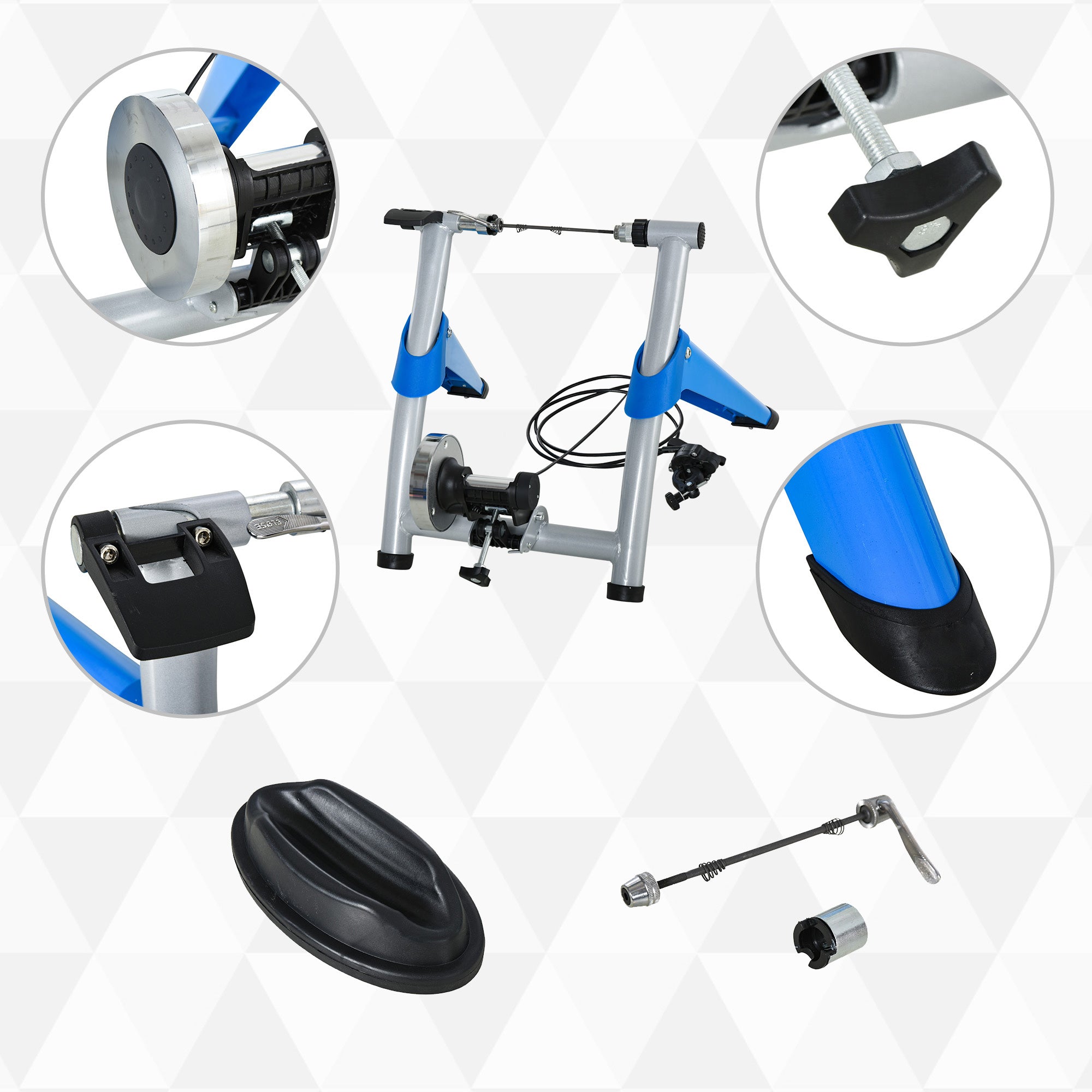 HOMCOM Indoor Bike Trainer, Foldable Turbo Trainer Bike Stand with 8 Level Magnetic Resistance, for 650C, 700C or 26"-29" Wheels 