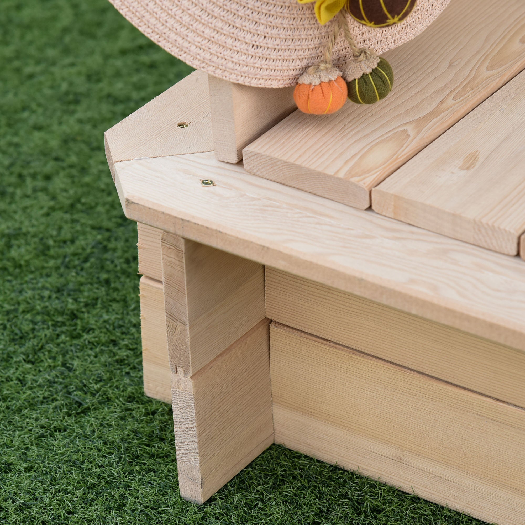 Outsunny Kids Wooden Sand Pit with Lids Children Sandbox Height Adjustable Canopy for Garden, Convertible Bench Seat Outdoor Backyard Playset, Blue and White Canopy 